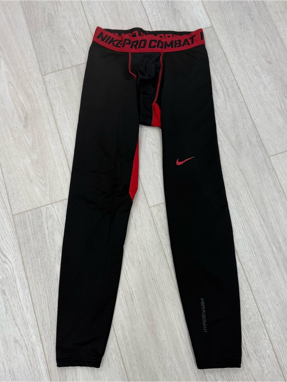 Nike Black and Red Pro Combat Compression Leggings